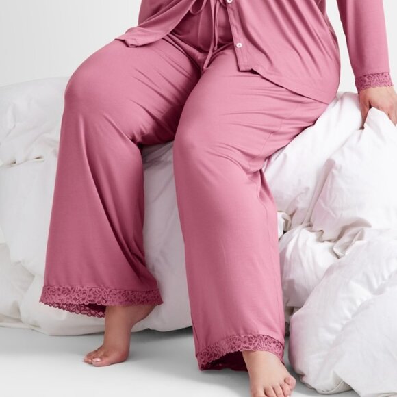 NWT State of Day Women's Collared Knit Pajama PANTS XXL - Picture 1 of 2
